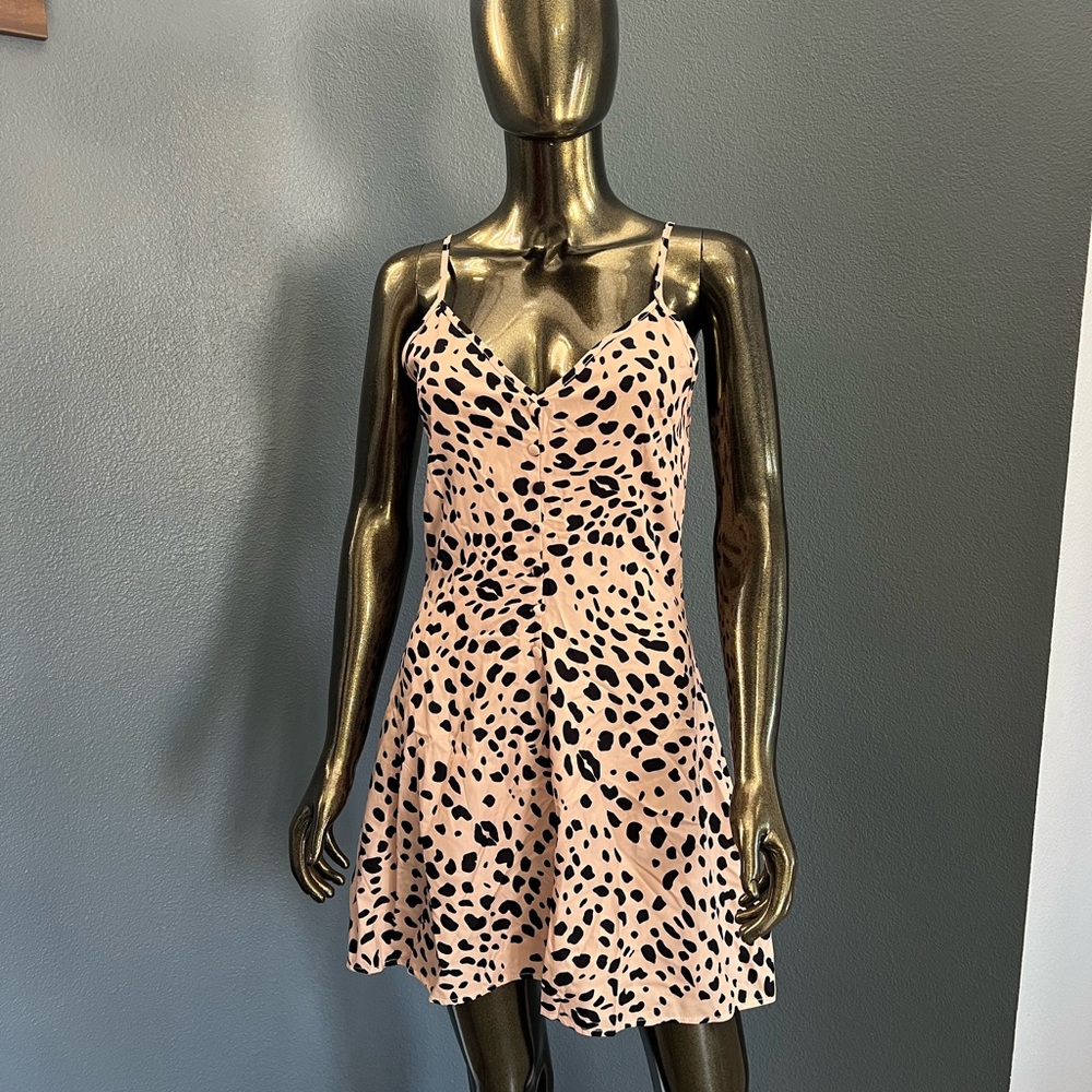 CBR Beige and Black Animal Print Dress